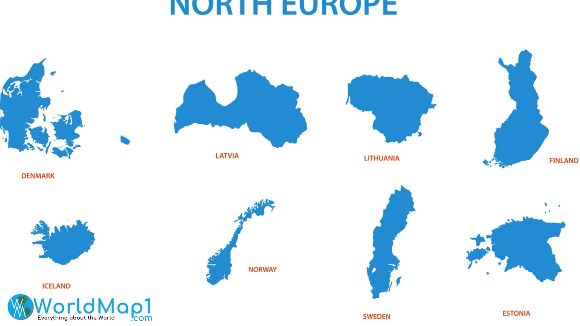 Latvia and North Europe Countries Map